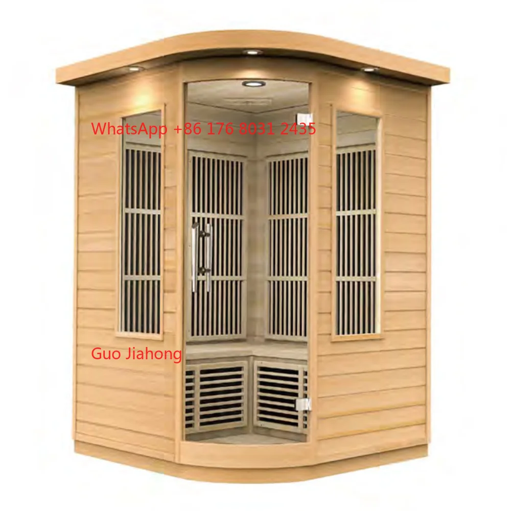 

Modern Home Hemlock Sauna Dome Electric Corner Indoor Corner Wood Sauna Rooms for Apartment or Living Room