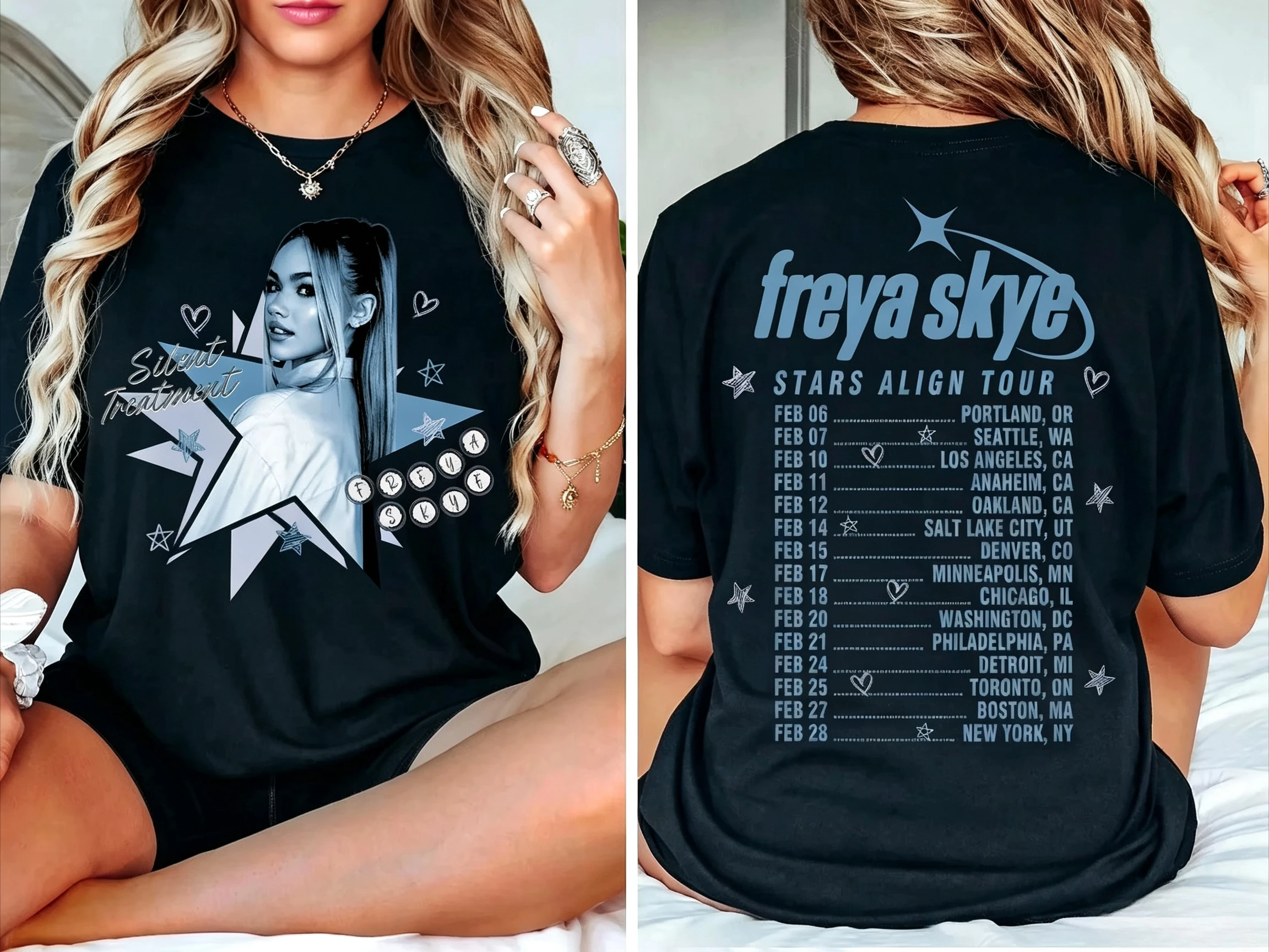 Freya Skye Stars Align Tour T Shirt Freya Skye T-Shirt Summer Tour 2026 Tees High Quality Cotton Comfortable Clothing Unisex Y2K