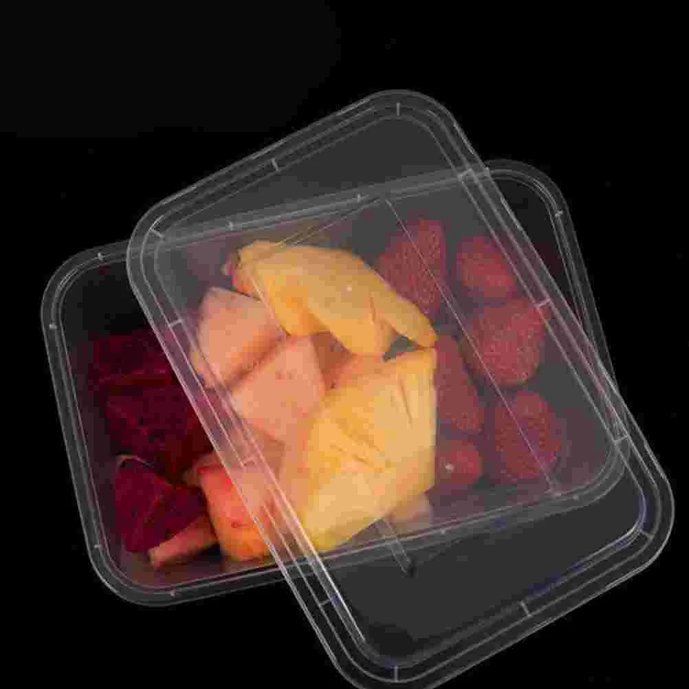 

50 Pcs Clear Container Fruit Boxes Disposable to Go Food Containers with Lids Carry Out