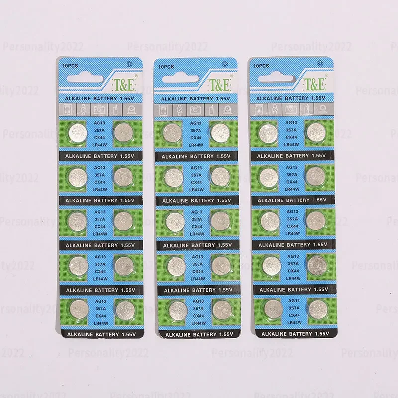 10-100pcs AG13 LR44 Button Battery A76 357 357A L1154 SR44 1.55V Alkaline Batteries for Bluetooth Key Clock Watch Coin Cell