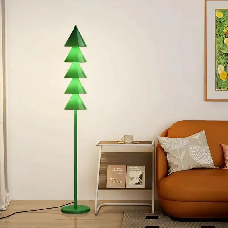 Nordic Green Tree Led Floor Lamp Eye Protection Christmas Tree Floor Lamp for Living Room Sofa Side Home Decor Led Lighting
