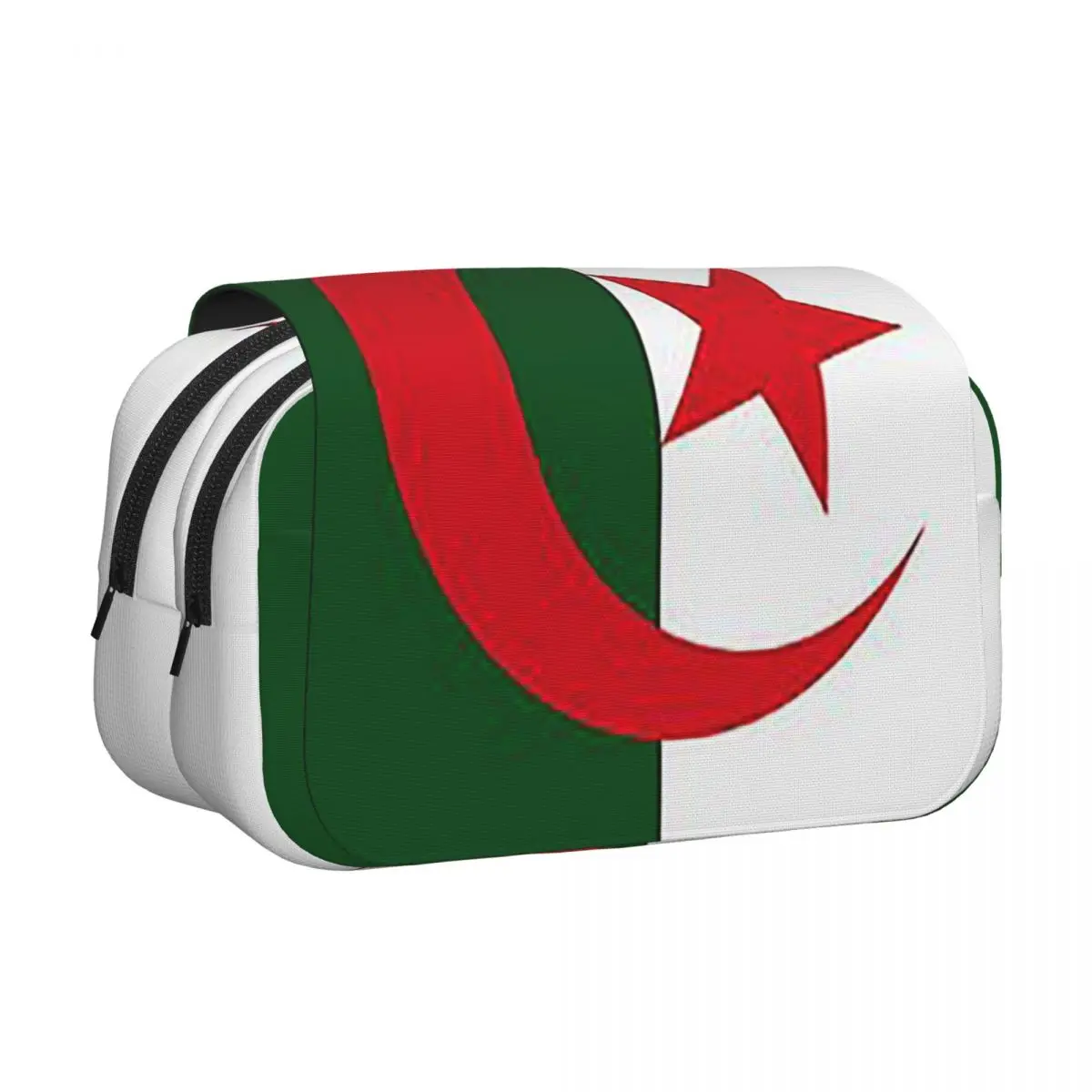 

Algeria Official Flag Of Algeria Pencil Case Pen Holder Hard Shell Leather Big Capacity Pen Box Pencil Bag for Students Gifts