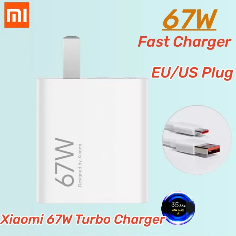 Original Xiaomi 67W Turbo Fast Charger EU/US Plug 6A 1/1.5/2M Type C Cable For Mi 11 12 13 14 Ultra Redmi K40S K50 Note 11 Pro