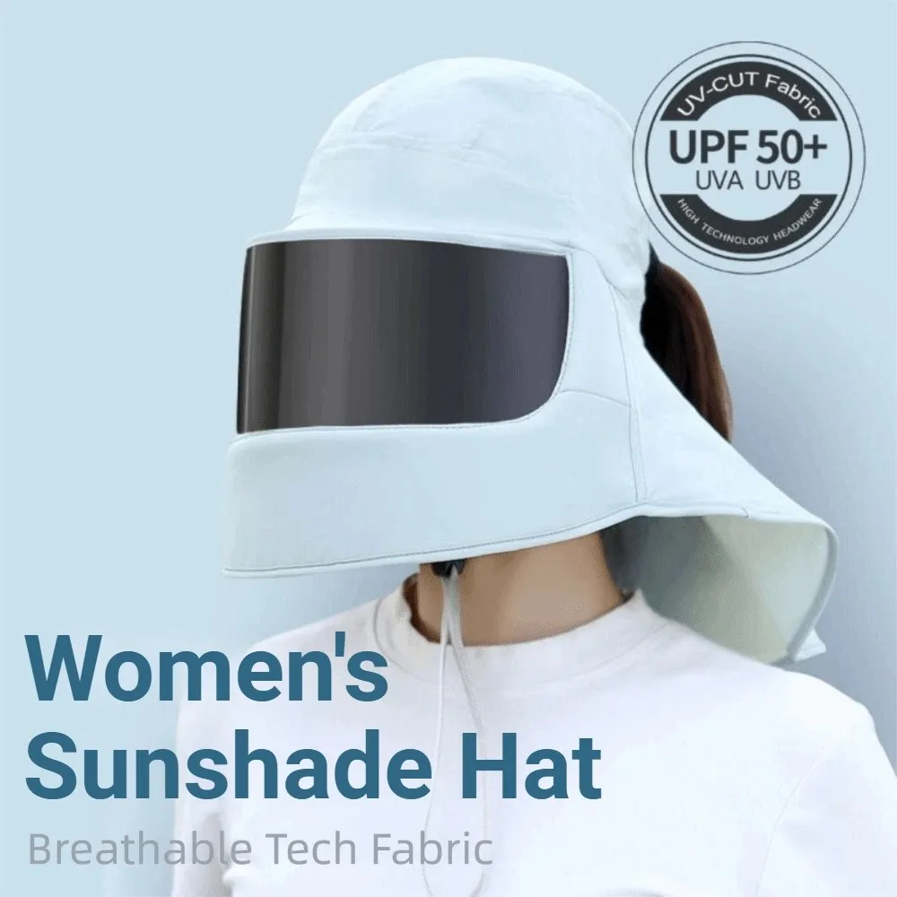 Mirror/Clear Mask Sun Protection Hat Breathable Anti-UV Sun Protection Mask Ice Silk Thin Sunscreen Women's Sunshade Hat Summer