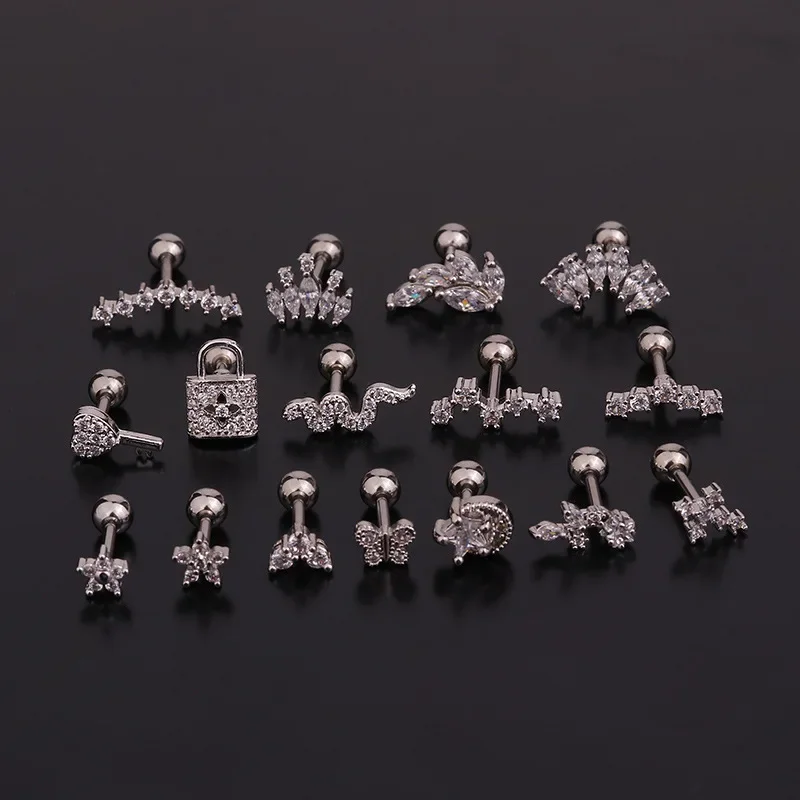 Pendientes de acero inoxidable para mujer, Piercing para Tragus, joyería de moda, 1 unidad