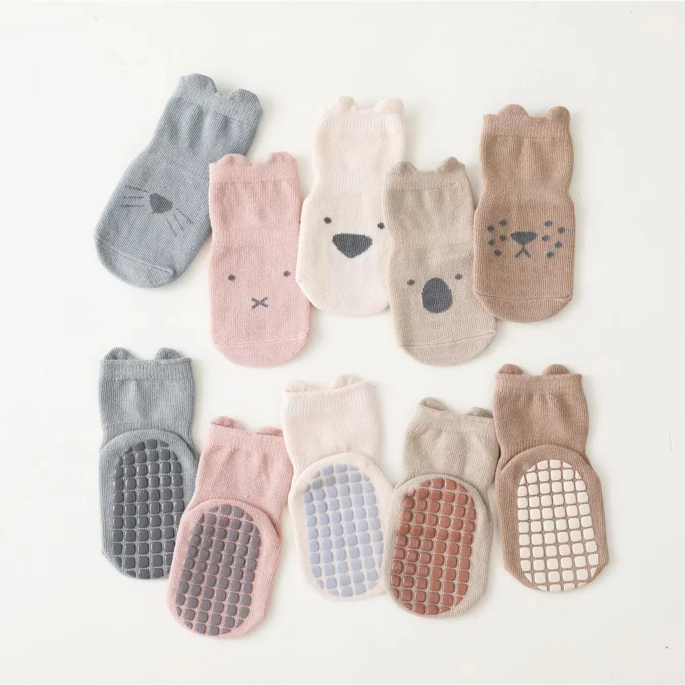 3 Pairs Cartoon Baby Socks Toddler Anti Slip Cotton Floor Socks for Girl Boy Cute Unisex Newborn Accessories Four Season