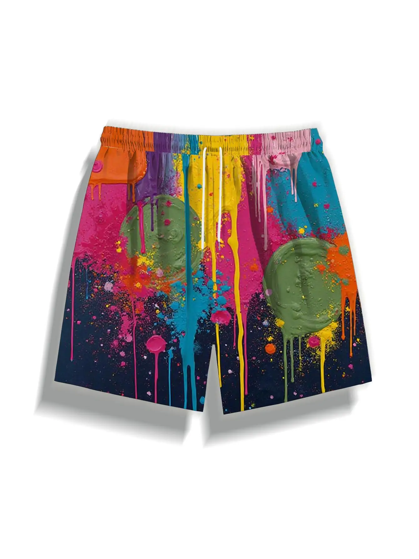 1pcs Men's Short swim trunks2026 Summer 3D Printed Short sleeve Polyester Breathable Quick drying jogging men running