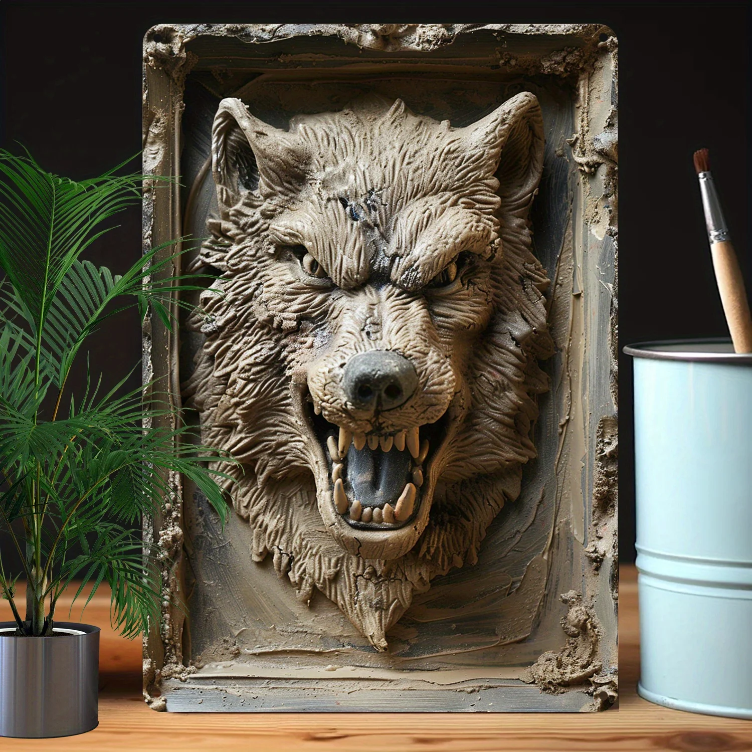 Vintage Werewolf Metal Sign -Autumn & Winter Theme, Perfect For Bedroom, Living Room, Office, Or Studio Decor - Unique Gift Idea