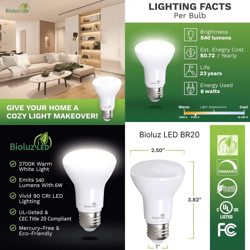 20-Pack BR20 6W Led…