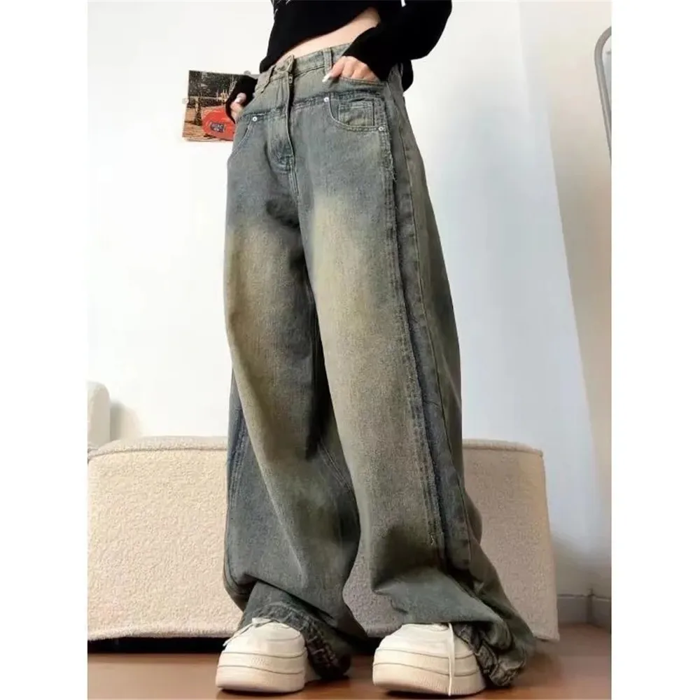 

Vintage Casual Y2k Jeans Women Baggy Basic Fashion Punk High Waist Wide Leg Denim Pants Street Style Gothic Chic Denim Trousers