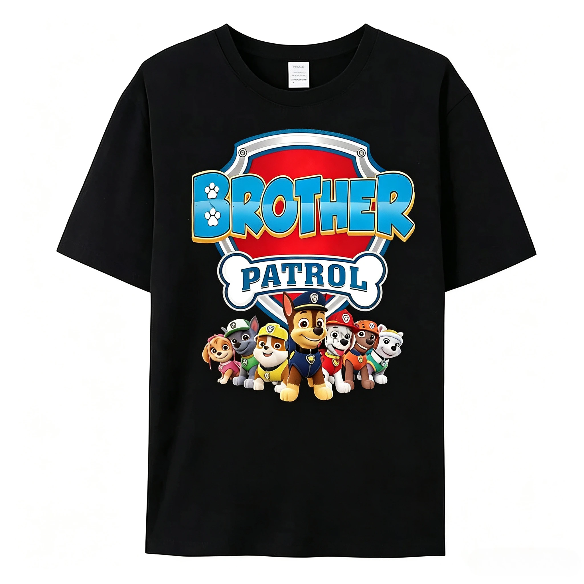 Paws Patrols Adult Dad Mom T-Shirt Tops Man Woman Summer Parent-child Clothing Tee Family Clothes Cartoon Anime Birthday Gifts