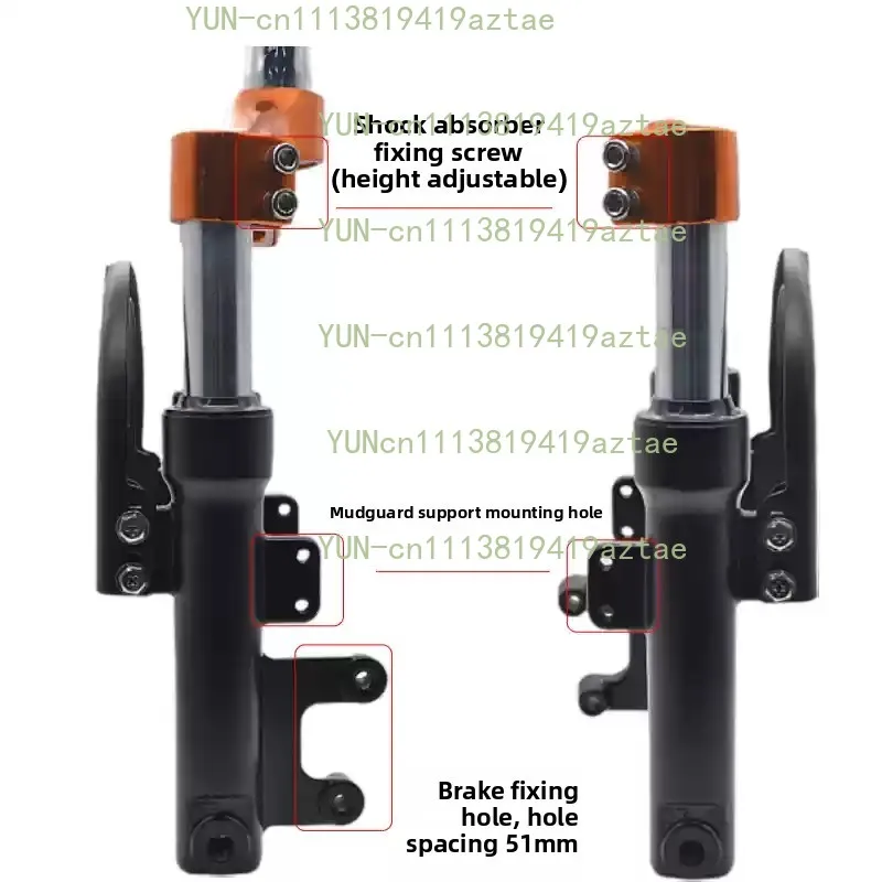 Folding Electric Scooter Replacement Parts 14 Inch Hydraulic Shock Absorbing Front Fork Full Set Electric Moped Accessories