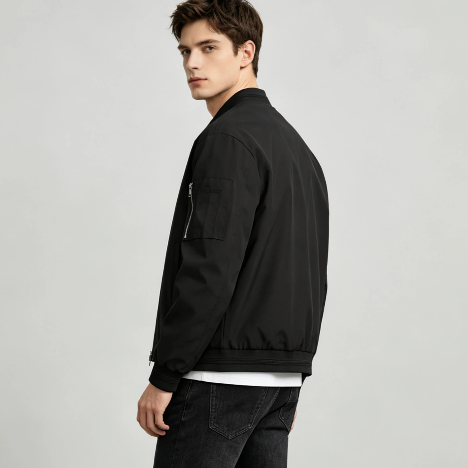 Men V-neck Jackets Outdoors motorcycle Windproof Clothing Casual Street Wear Coats Man Spring Autumn