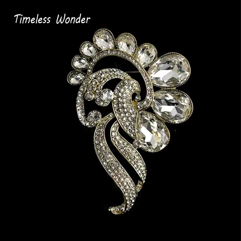 

Timeless Wonder Fancy Crystal Zircon Geo Brooch Pins Women Designer Jewelry Runway Top Rare Classy Gift Mix Sweet 7523