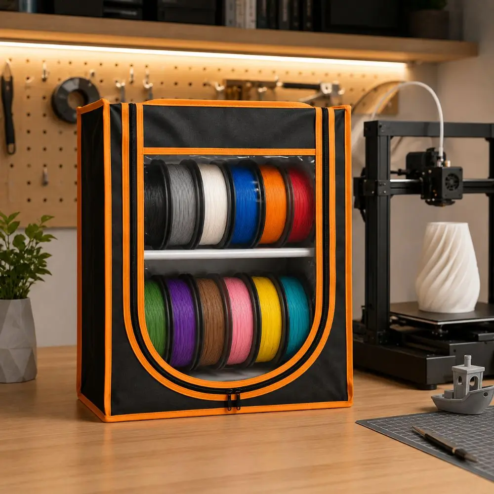 Dual Tier 3D Printer Filament Storage Rack Sealed Dustproof 3D Printing Filament Container Waterproof Large Capacity