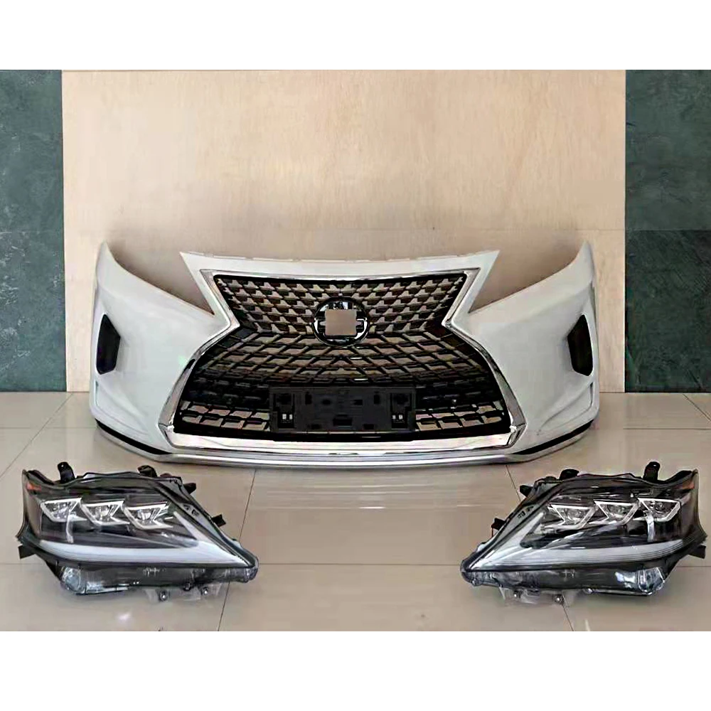 Old To New Upgraded Body Kit for Lexus RX 2009-2015 Conversion To 2021 Model Front Bumper and Headlight