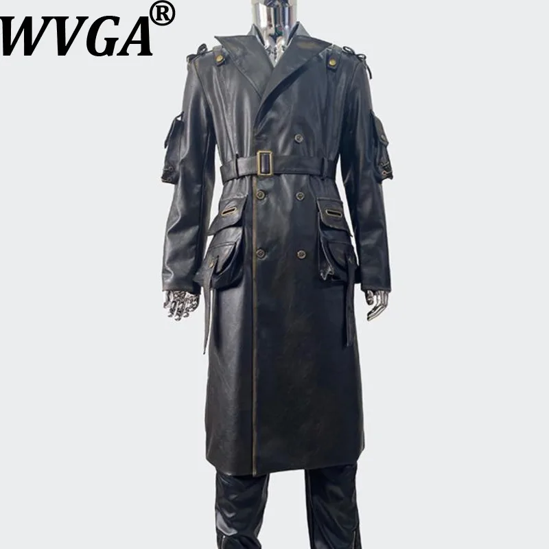 

WVGA осень-зима новые мужские Tide тяжелые ретро потертые куртки из искусственной кожи нишевые шикарные повседневные стеганые пальто на плечах Ins W15436