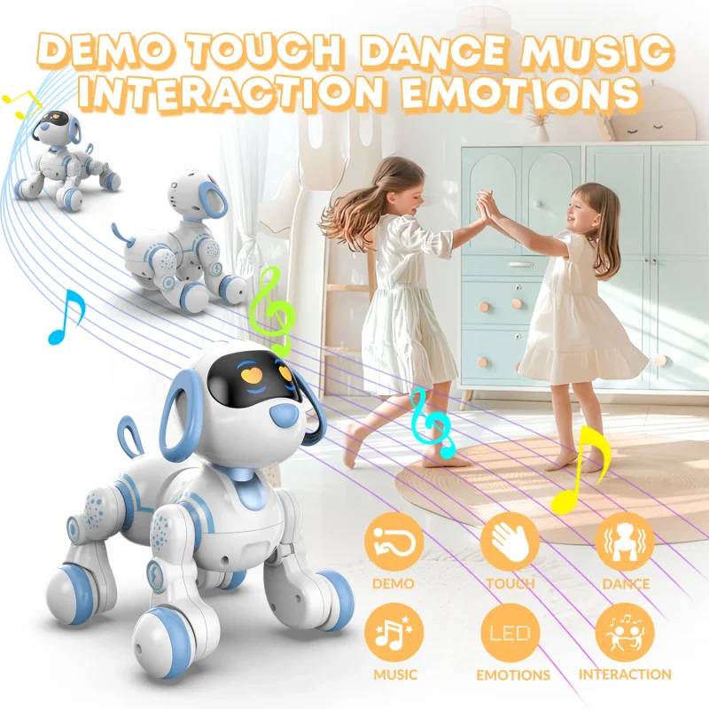 Divertente RC Robot Cane elettronico Stunt Dog Comando vocale Touch-sense Musica Canzone Robot Dog per ragazzi Ragazze Giocattoli per bambini 18011