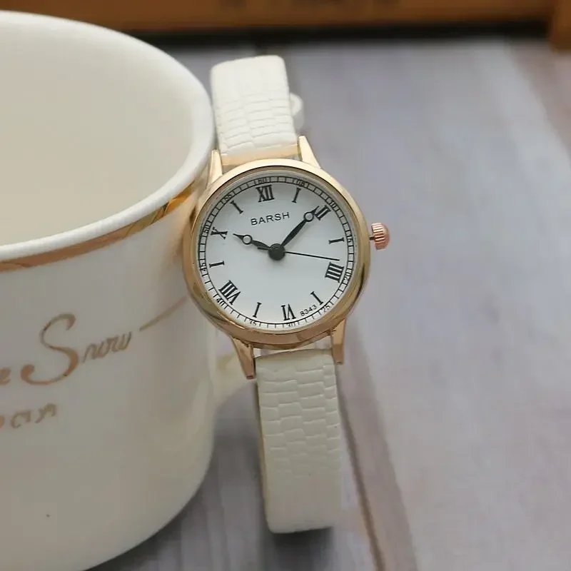 Luksusowy zegarek studencki skórzany pasek mała płytka damski zegarek kwarcowy w stylu retro proste zegarki Dropshipping Relojes Para Mujer