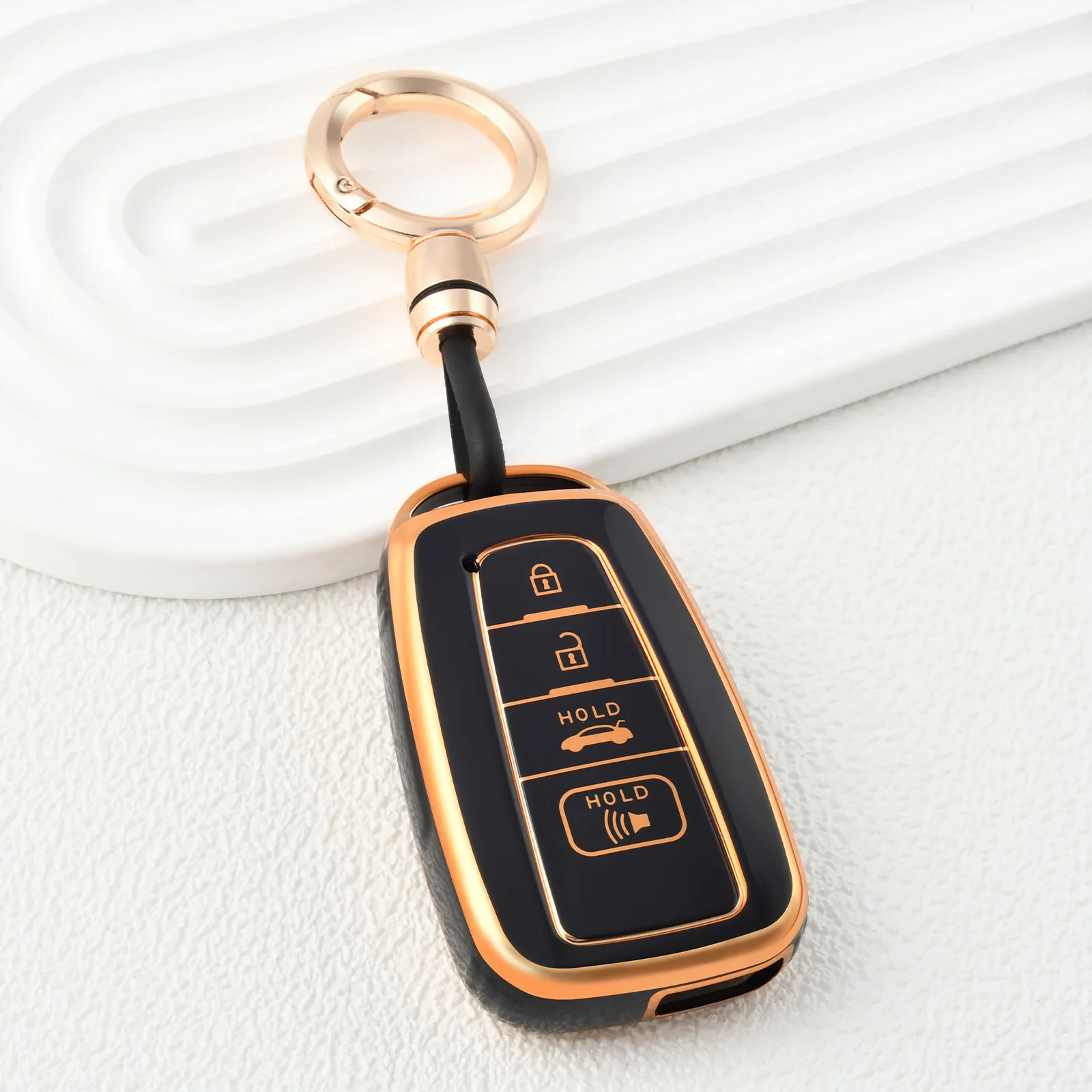 TPU Car key cover with keyring For Toyota Key Case For Toyota Corolla Prius Camry CHR C-HR RAV4 Altis Land Cruiser Prado