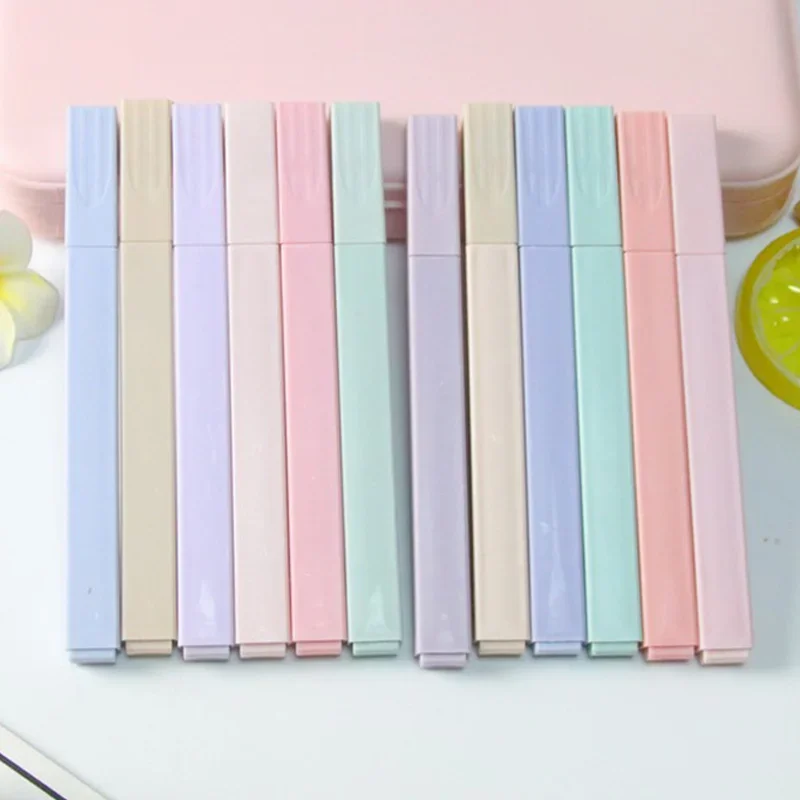 Cute Solid Color Watercolor Pen, Random 6 Colors of Soft Pointed Art Brushes, Classroom Note Marker Pen, Student Stationery