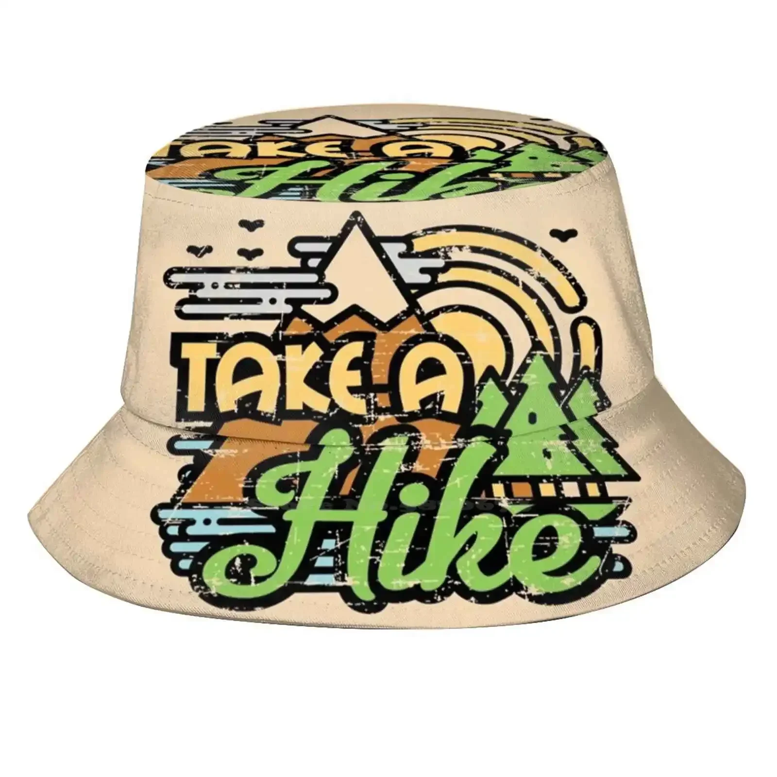 Take A Hike Fisherman's Hat Bucket Hats Caps Hiking Hiker Outdoor Exercise Mountain Nature Tree Forest Fir Pine