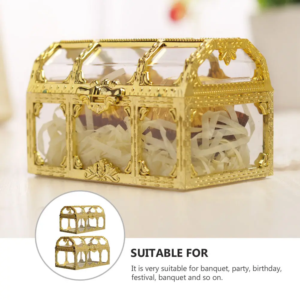 

2Pcs Candy Box Treasure Chest Shape Creative Gift Container Perfect for Banquet Birthday Festival Gift Giving Storage Solution