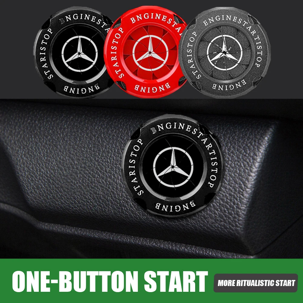 Car One-button Start Button Cover Switch Ignition Device Decor Cap Accessories For Mercedes Benz AMG W108 W201 W205 W210 CLA CLE