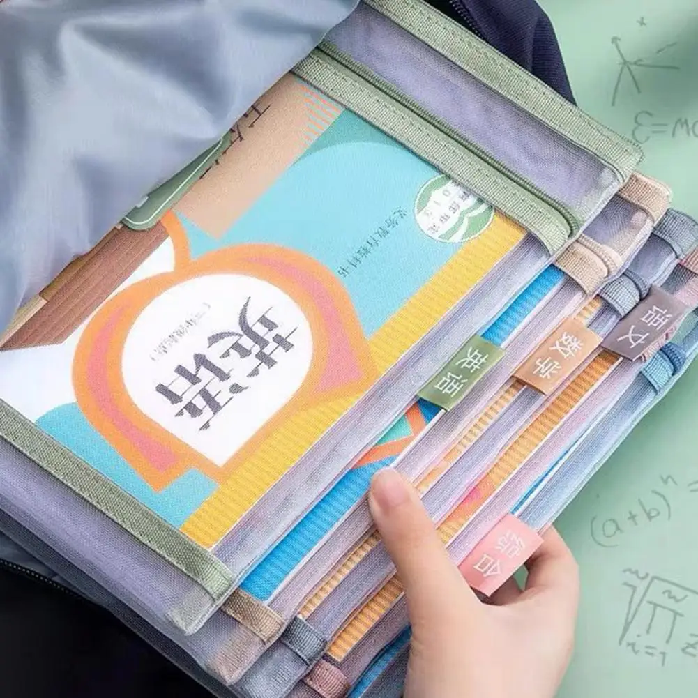 Schmuck Veranstalter lebendige Farbe wasserdichte Datei Taschen mit Netz taschen Griff Seil für a4 a5 Dokumente für Hinweis für die Organisation