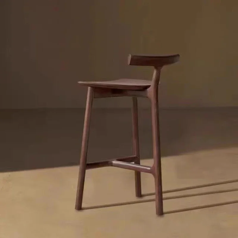 

Stool Counter Wood Bar Chair Simple High Nordic Hotel Desk Aesthetic Island Kitchen Dining Sillas Para Barra Kitchen Furniture
