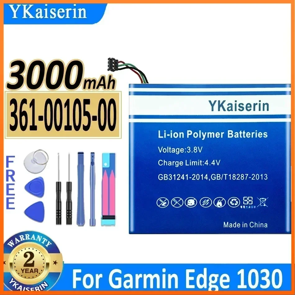 YKaiserin 3000mAh 361-00105-00 Replacement Battery for Garmin Edge 1030 GPS Handheld Portable Batteries Warranty 2 Years