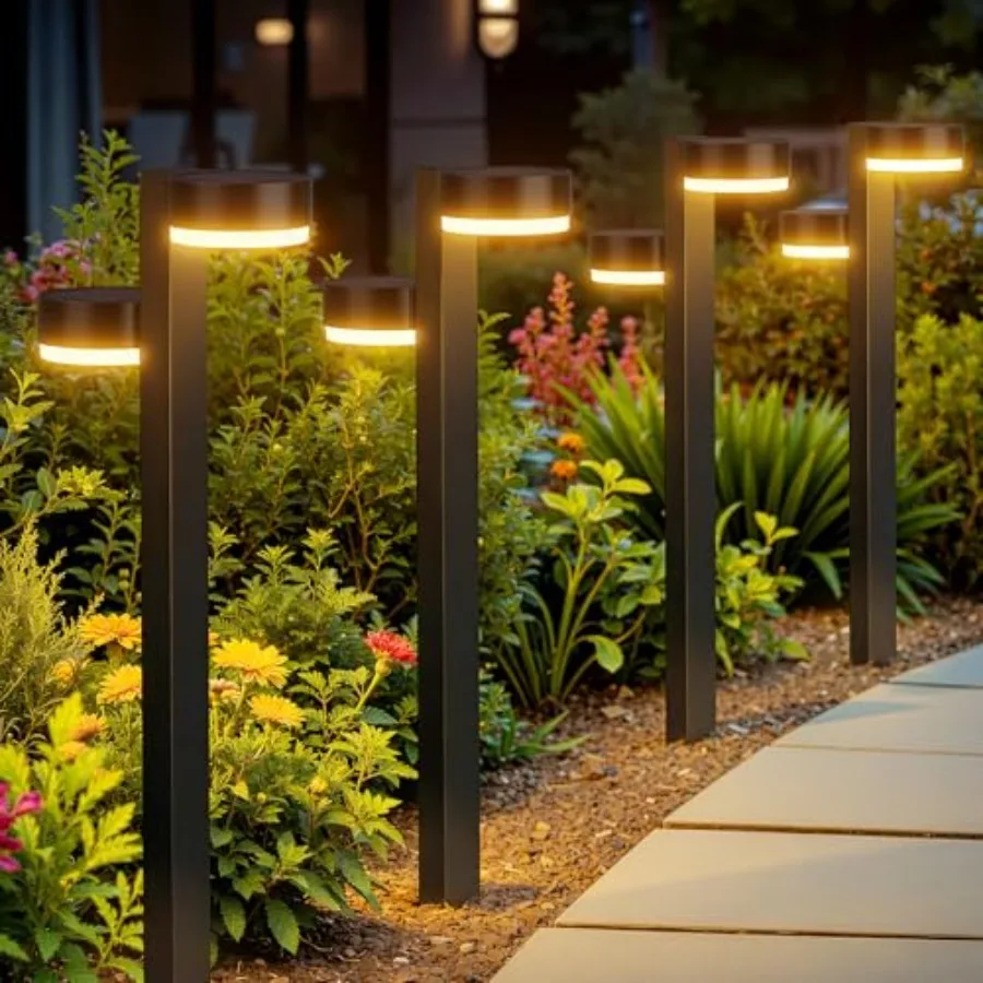 

Solar Pathway Lights Outdoor Waterproof, 6 Pack with 12 Head Solar Lights Outdoor Super Bright Up to 15Hrs, Auto On/Off Garden