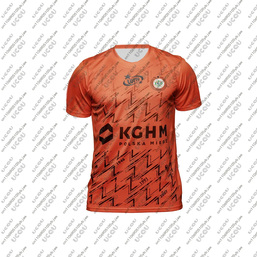 

2025-26 Осенний мужской детский дышащий быстросохнущий футбольный трикотаж для мальчиков, домашний трикотаж для взрослых, футбольный спортивный выездной Z-Zagłębie L-Lubin