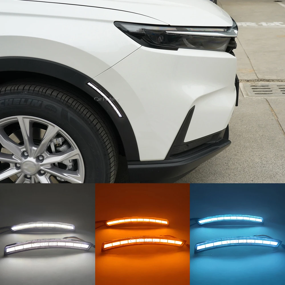 

2PCS LED Daytime Running Light For Honda CR-V CRV 2023 2024 Dynamic Turn Signal Waterproof Car 12V LED DRL Lamp