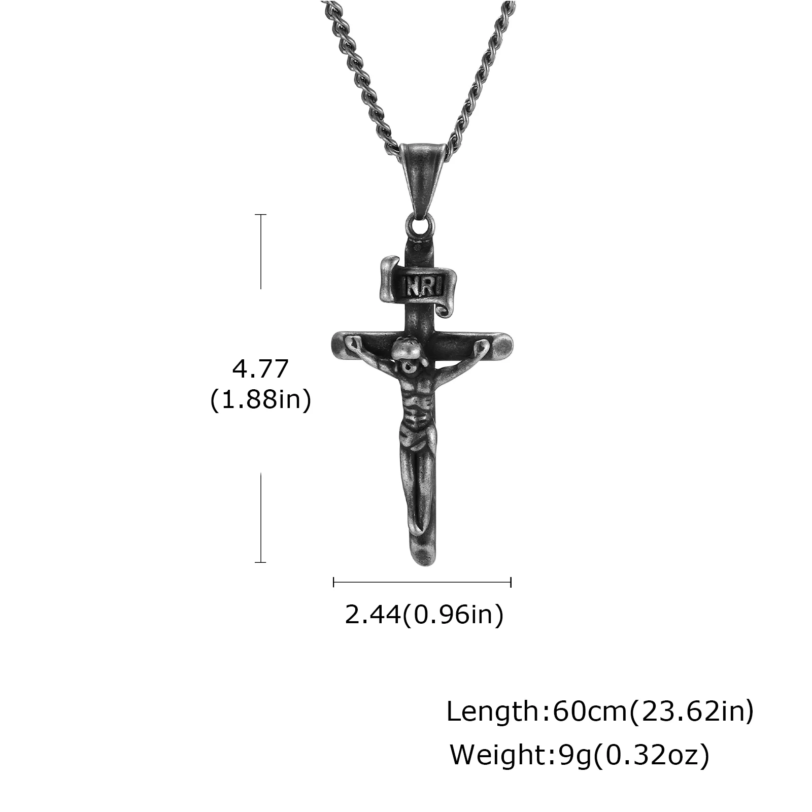 Edelstahl Kreuz Halskette Katholizismus Jesus Anhänger Gold Farbe Kragen Kirche Gebet Glaube Schmuck für Männer Frauen Geschenk