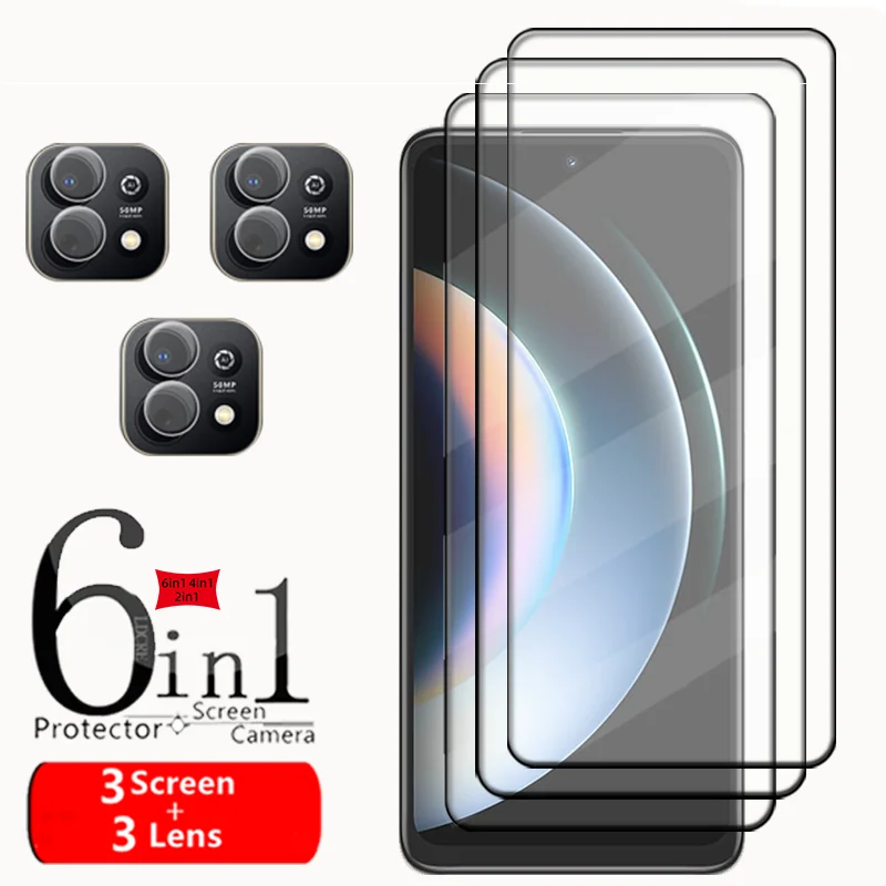 

6in1 For Huawei Nova Y74 Glass Huawei Nova Y74 Tempered Glass Full Cover Glue 9H HD Screen Protector Huawei Nova Y74 Lens Glass