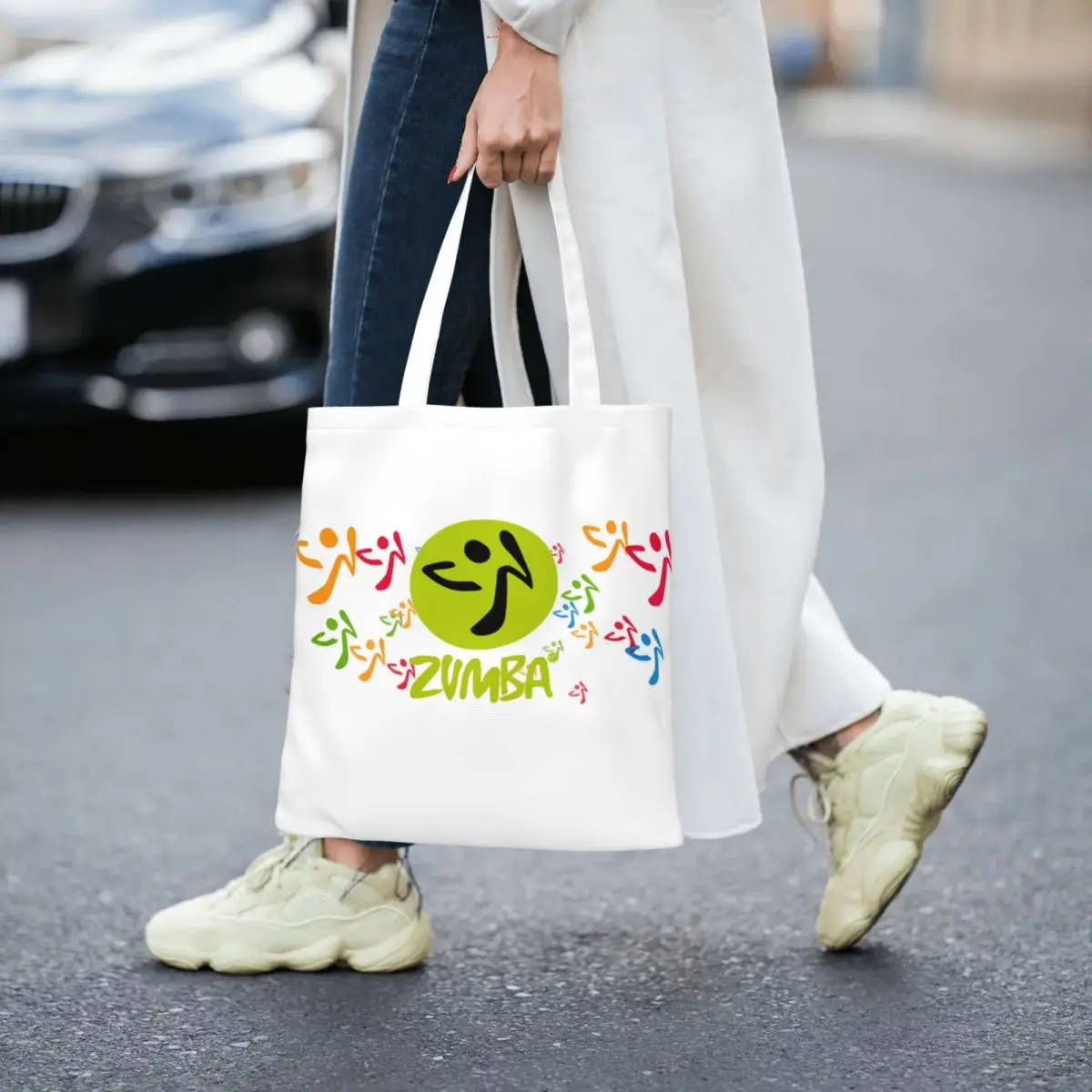 Personalizzato divertente stampato Zumba Dancer Dance Shopping Tote Bag portatile Canvas Shopper Shoulder Friends Health Fitness Handbag