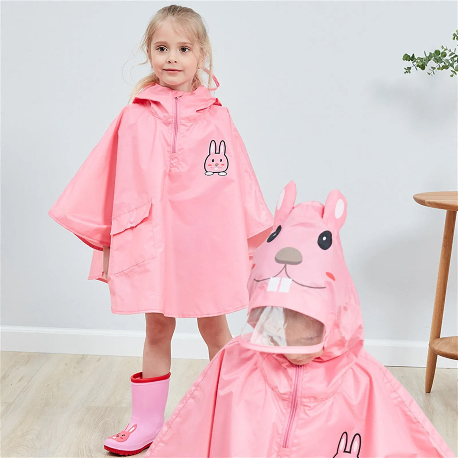 Toddler Rain Suit Baby Rain Suit Kids Rain Suits With Hood Coverall Girl Toddler Rain Coat Unlined Rain Slicker Pullover Girls