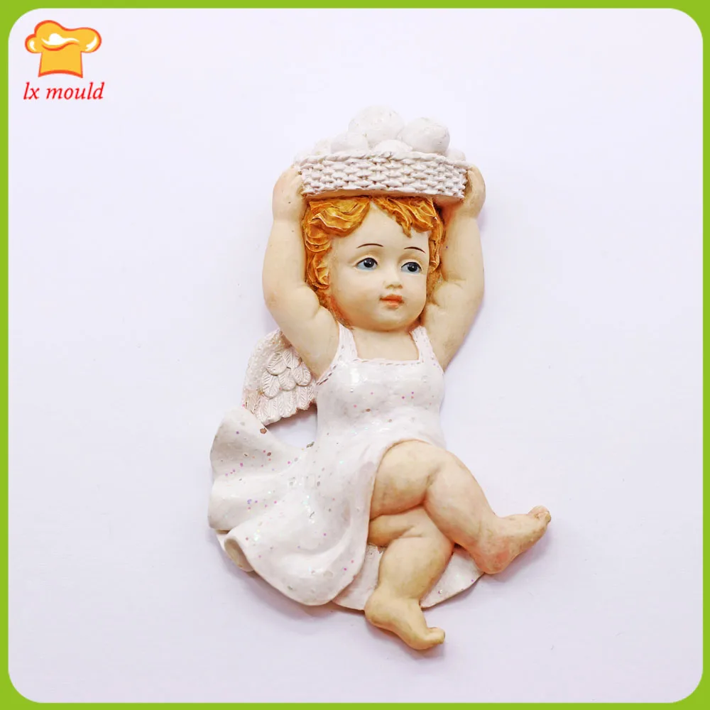 3D Harvest  Angel Silicone Fondant Cake  Decorate Topper Mold Chocolate Candy Sugarcraft Baking Mould 3D Christmas Apple Girl
