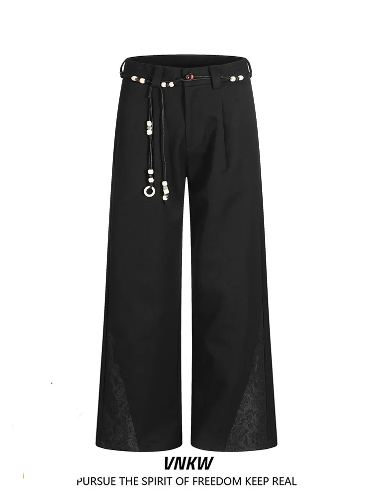 

American High-End Straight Leg Casual Pants Men's Women's Loose Cleanfit Satin Drapey Feel Couples West Pants