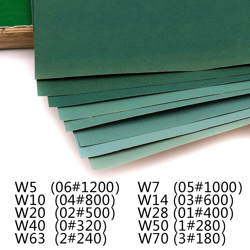 1Pcs 9 "X 11"(230X280มม.) ขัดทรายแห้งแผ่นกระดาษ180 320 400 500 600 800 1000 1200กรวด W5 ~ W50 Emery ผ้าหนา0.1มม.