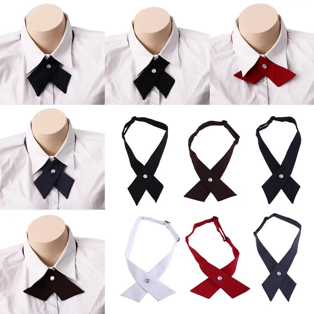 Elegant Wedding Uniform JK uniform Tie for School Costume Solid Color Shirt Accessory JK Bow Tie Cravat Neck Ties Cross Bow Tie