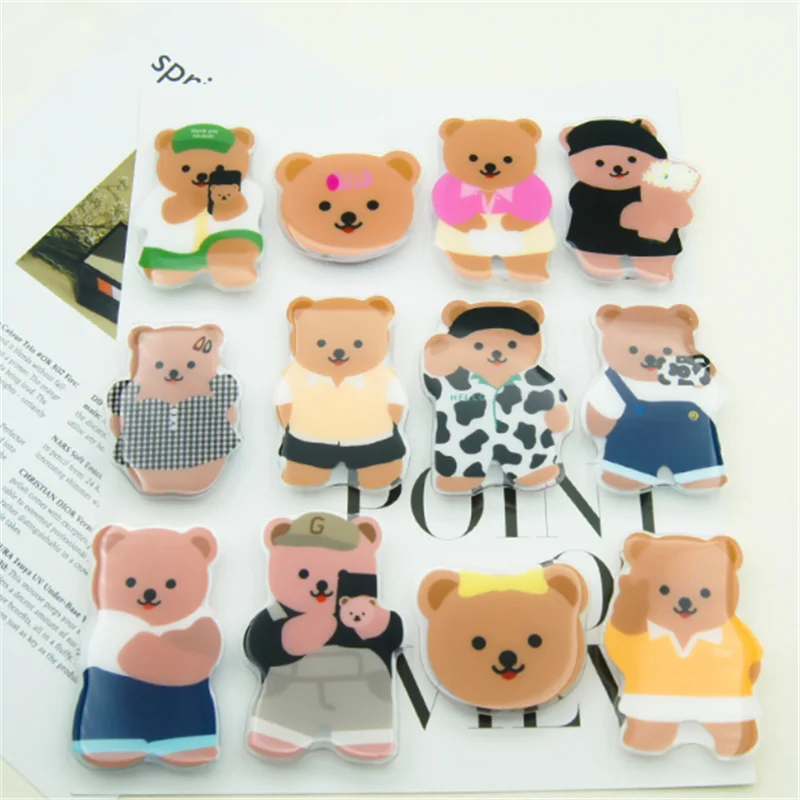 Cute Korean Ins Bear Mobile Phone Finger Ring Holder Stand Support Grip Tok Folding Holder Bracket For Iphone 13 14 All Phones