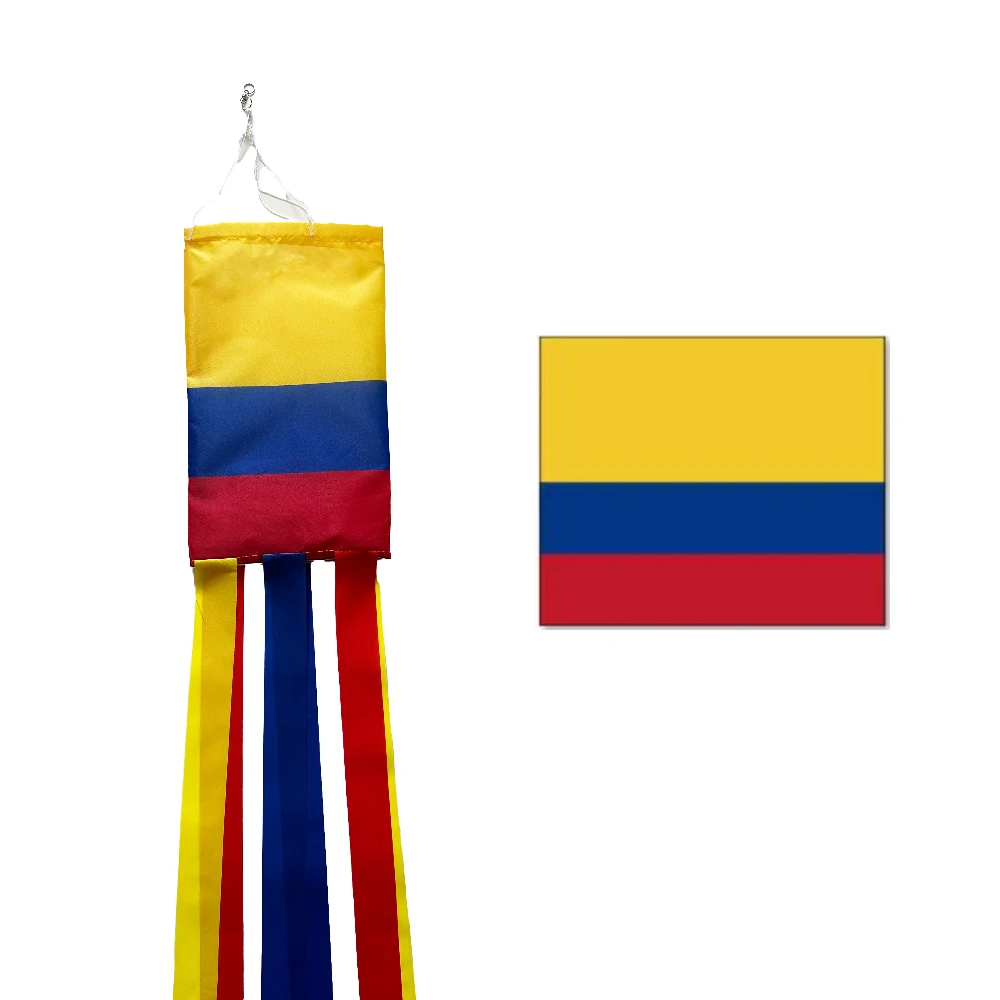 Colombia National Flag Outdoor Windsock, Colombia National Day Party Celebration Garden Printing Wind spinner Decoration