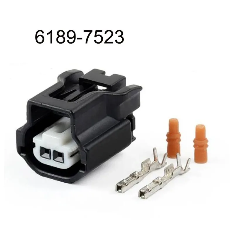 200SET 6189-7523 Automotive Wiring Harness Connector Terminals 2 Pin Plug Socket Rubber Seal