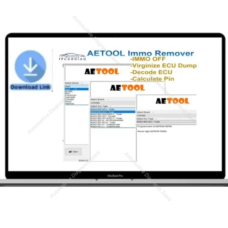 2026 AETOOL IMMO REMOVER V1.3 AETOOL Immo Eeprom Off Software Virginize ECU Dump Decode ECU Calculate PIN Virgin/IMMO Remover