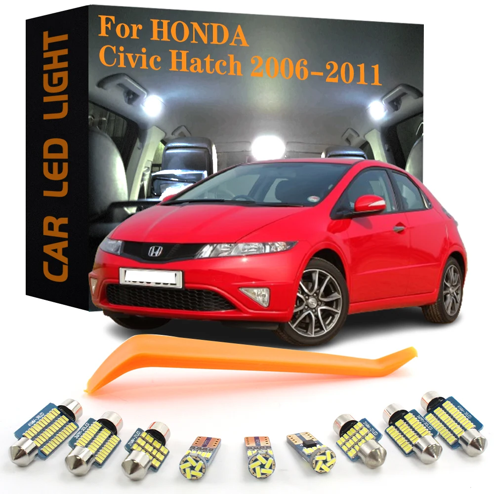 4pcs Canbus Car Accessories LED Interior Lights For Honda Civic Hatch 2006 2007 2008 2009 2010 2011 No Error Auto Lamps Bulb Kit