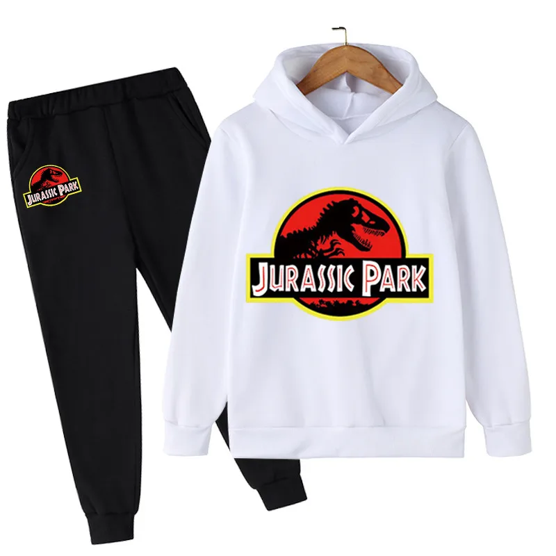 

Boys Girls Jurassic World Dominion Sets Summer Leisure Sport Hoodies + Long Pants 2Pcs/Outfits Kids Cartoon Casual Costumes Suit