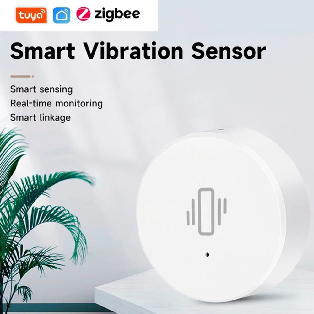 tuya zigbee sensor de vibracao inteligente monitoramento em tempo real alarme de deteccao de portas e janelas 01