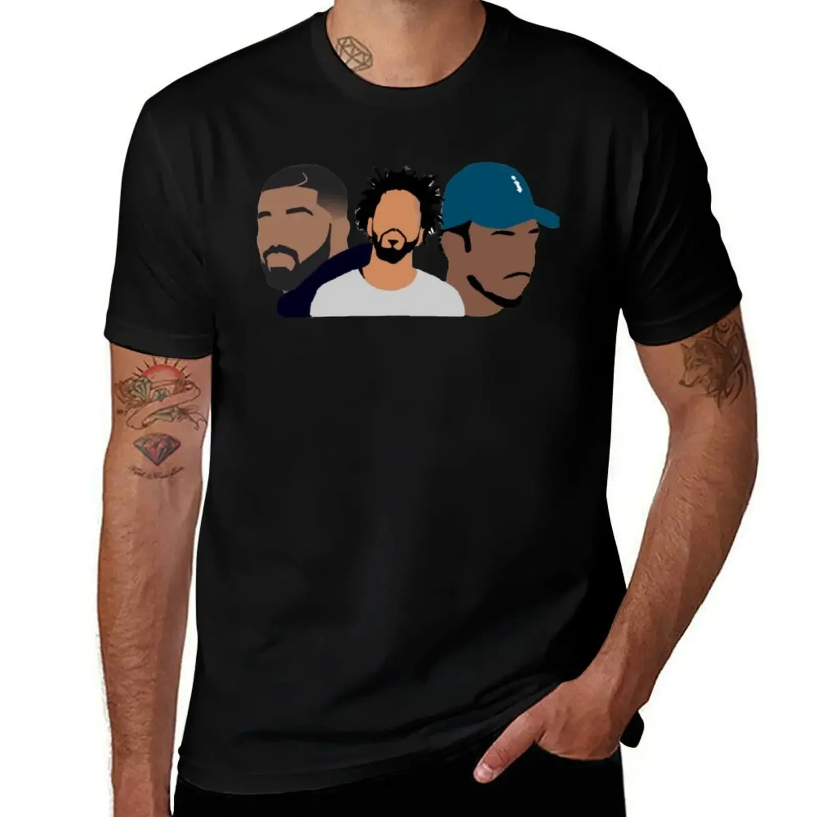 Drake, J Cole, Kendrick Lamar Shirt T-Shirt Casual Basic Street Style T-Shirt